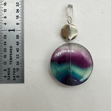 Load image into Gallery viewer, Fluorite Aurora Borealis Sterling Silver Pendant | 1 1/2&quot; Long | Blue/Purple |
