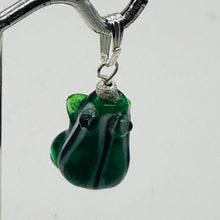 Load image into Gallery viewer, Lampwork Frog Sterling Silver Frog Pendant | 1&quot; Long | Green | 1 Pendant |
