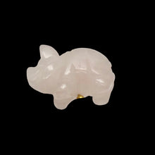 Load image into Gallery viewer, Hand Carved Pink Rose Quartz PIGGY Figurine | 21x13x9.5mm | Pink
