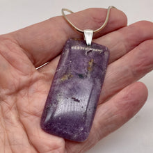 Load image into Gallery viewer, Natural Purple Lepidolite Large Rectangular Sterling Silver Pendant | 2 3/4&quot; |
