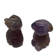 Load image into Gallery viewer, Faithful 2 Natural Amethyst Carved Dog Animal Beads | 22x15x15mm | Purple
