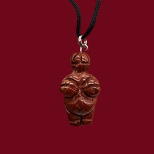 Load image into Gallery viewer, Brecciated Jasper Stone Goddess Pendant Necklace | 3/4&#39; Long | Red | 1 Pendant |
