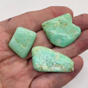 Chrysoprase Natural Nugget Beads 34g | 28x30x10mm, 35x31x19mm, 39x24x8mm| Green|