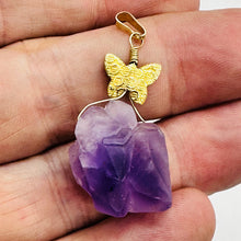 Load image into Gallery viewer, Amethyst Natural Crystal 14K Gold Filled Pendant | 1 1/2&quot; Long | Purple |
