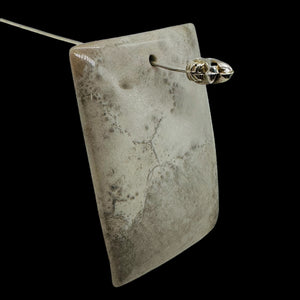 Crazy Lace Agate Designer Rectangular Pendant Bead | 40x30x5mm | Lavender Gray |
