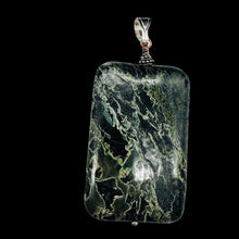 Load image into Gallery viewer, Tsunami Stone Sterling Silver Rectangle Pendant | 3&quot; Long | Green White |
