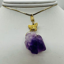 Load image into Gallery viewer, Amethyst Natural Crystal 14K Gold Filled Pendant | 1 1/2&quot; Long | Purple |
