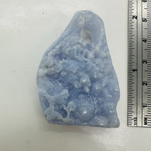 Load image into Gallery viewer, Druzy Blue Chalcedony Design Pendant Bead | 120cts | 47x34x10mm | 1 Bead |
