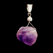 Load image into Gallery viewer, Amethyst Natural Crystal Sterling Silver Pendant | 1 1/2&quot; Long | Purple |
