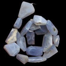 Load image into Gallery viewer, Drusy Blue Chalcedony 100g Quadrilateral Strand| 35x22 to 22x19mm | Blue, White|
