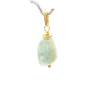 Aquamarine 14K Gold Filled Drop Pendant | 1 1/2" Long | Aqua | 1 Pendant |