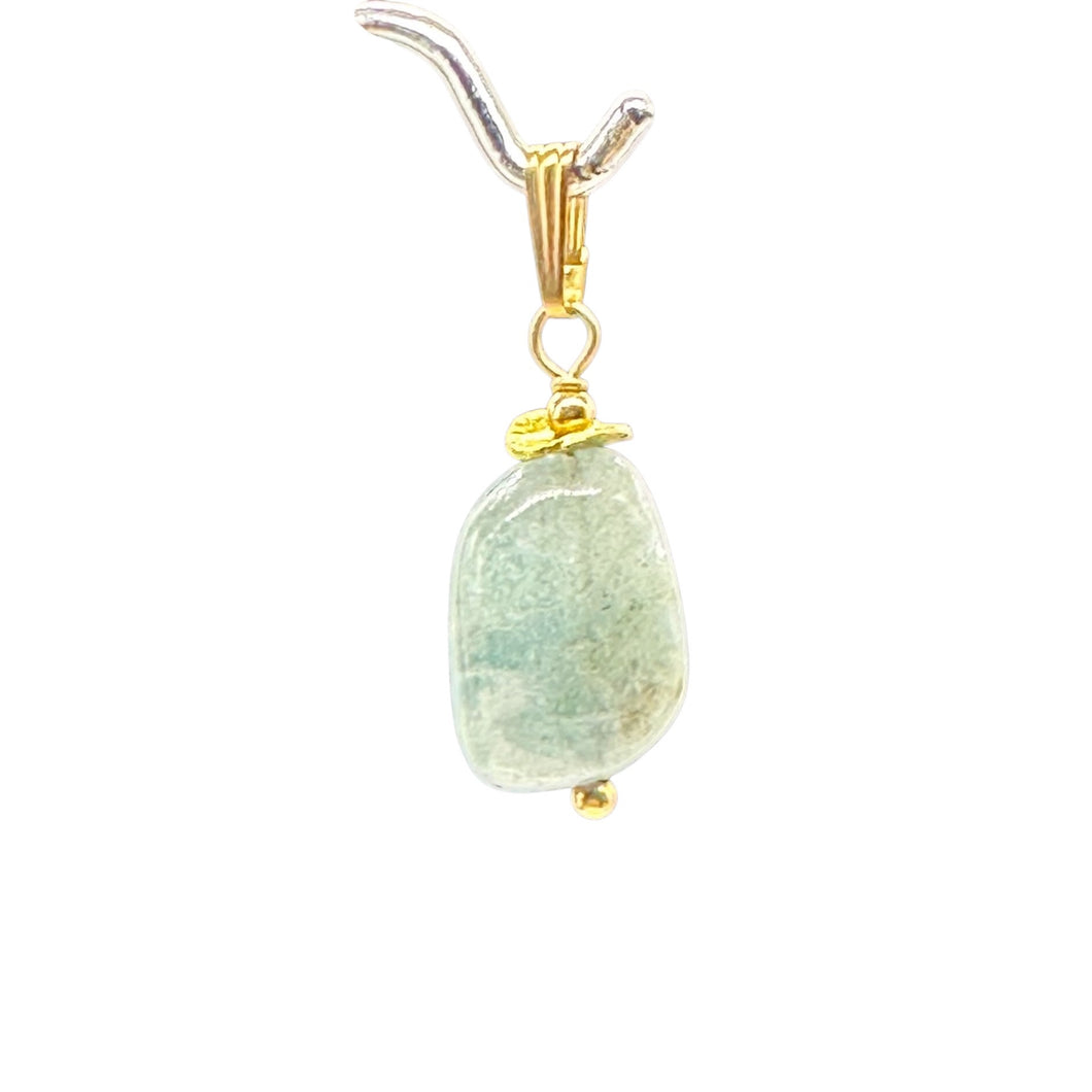 Aquamarine 14K Gold Filled Drop Pendant | 1 1/2
