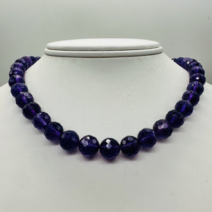 Amethyst AAA Faceted Round Bead Strand | 10mm | Purple | 40 Beads |