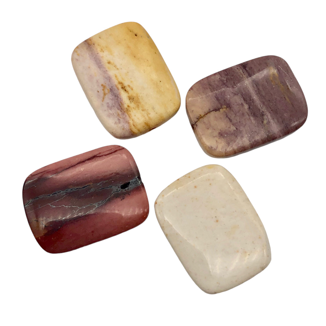 Australian Mookaite 4 Rounded 20x15x5mm Rectangle Beads