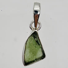 Load image into Gallery viewer, Moldavite 10.23ct Sterling Silver Triangle Pendant| 7/8&quot; Long | Green| 1 Pendant
