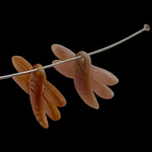 Load image into Gallery viewer, Dragonfly Premium Hand Carved Etched Pink Mussel Shell Beads | 16x10mm| 2 Beads|
