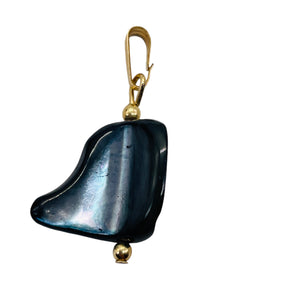 Black Lip Shell 14kgf Drop Pendant | 1" Long | Black White | 1 Pendant |