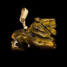 Load image into Gallery viewer, Lion Tiger's Eye Pendant Necklace | Semi Precious Stone Jewelry | 14k gf Pendant

