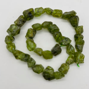 Garnet Nugget Strand | 16" Long | 12x10x8 to 10x8x6mm | Green | 33 Beads |