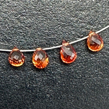 Load image into Gallery viewer, Sapphire, Faceted Padparadscha .41ct Briolette Pendant Bead | 5x3mm| Orange| 1 |
