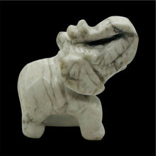 Load image into Gallery viewer, Trumpeting Elephant Carved Figurine | 1 Figurine| | 2 1/4 x 1 3/8" | White, Gray
