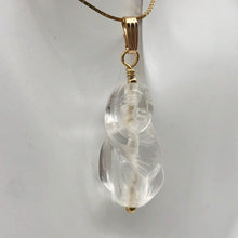 Load image into Gallery viewer, Hand Carved Quartz Female Laughing Buddha Pendant with 14K Gold Findings|1 3/4"|
