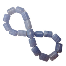 Load image into Gallery viewer, Blue Lace Agate 7&quot; Strand Tube Beads| 10x7mm | Blue | 18 Beads |
