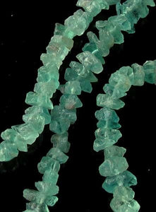 65 Beads Glimmer Aqua Blue Apatite Nugget Bead 8" Strand 9882HS