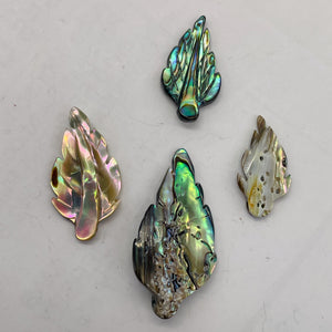 Abalone Leaf Pendant Beads | 21x10x2.5 - 32x20x2.5mm | Purple Blue |  Bead(s)