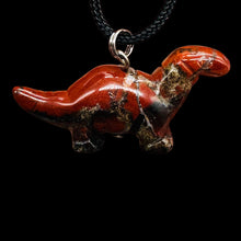 Load image into Gallery viewer, Brecciated Jasper Diplodocus Dinosaur Pendant | 3/4&quot; Long | Red |
