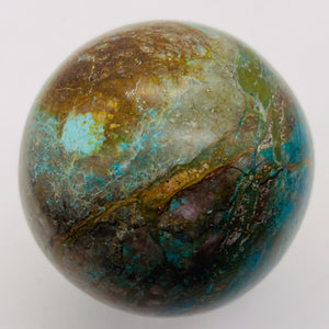 Chrysocolla Display Sphere | 2" | Green Blue Tan | 232g | 1 Collector's Item |