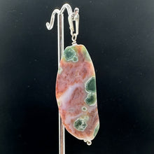 Load image into Gallery viewer, Ocean Jasper Sterling Silver Pendant | 2 1/4&quot; Long | Pink, Green | 1 Pendant |
