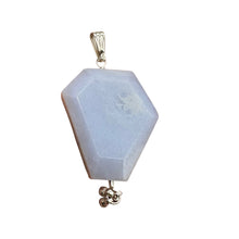Load image into Gallery viewer, Chalcedony Druzy Designer Cut Sterling Silver Pendant | 2&quot; Long | Blue |
