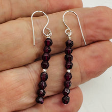 Load image into Gallery viewer, Merlot Mozambique Garnet Faceted Beads Sterling Silver Earrings | 1 3/4" Dangle|
