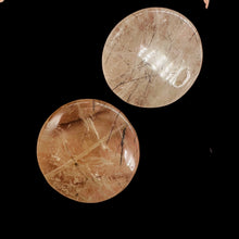 Load image into Gallery viewer, 1 Tourmalated Quartz 30mm Disc Pendant Bead 7652A
