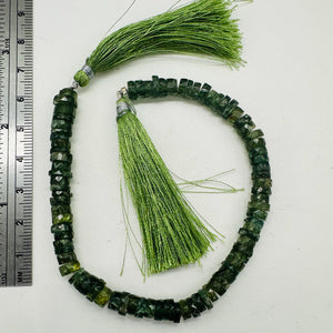 Tsavorite Garnet 6x2mm Faceted Rondelle Bead Strand | 1" Long | Green| 80 Beads|