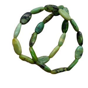 Shockingly Rare Chrysoprase Oval Bead 19x9x5mm Strand 108454