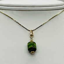 Load image into Gallery viewer, Gaspeite AAA 14K Gold Filled Pendant | 3/4&quot; Long | Green, Brown |
