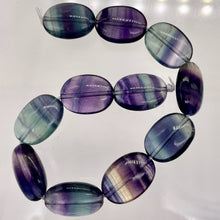 Load image into Gallery viewer, Natural Fluorite 8&quot; Strand | 18x13x10mm | Oval | Purple Blue Green | 11 Beads |
