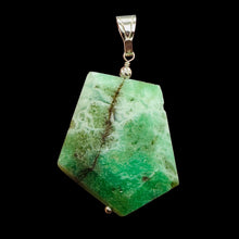 Load image into Gallery viewer, Chrysoprase Carved Sterling Silver Drop Pendant | 2" Long | Green |
