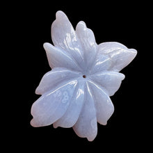 Load image into Gallery viewer, Chalcedony 55ct Hand Carved Flower Pendant Bead| 48x37x7mm| Blue| 1 Pendant Bead
