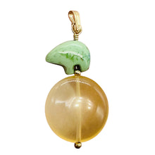 Load image into Gallery viewer, Gemmy Peruvian Opal w/Variscite 14K Gold Filled Pendant|Clear Green|1 3/4&quot; Long|
