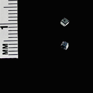 2 Natural Black 0.06cts Diamond Cube Beads 8954B