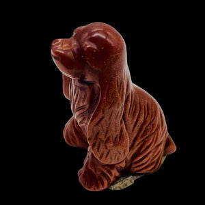 Hand-Carved American Crocker Puppy | 1 1/2" Tall | Golden Brown | 1 Figurine |