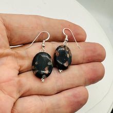 Load image into Gallery viewer, Natural Poppy Ocean Jasper Sterling Silver Earrings | Pink, Black | 1 1/4&quot; Long|
