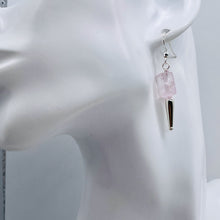 Load image into Gallery viewer, Kunzite Crystals Sterling Silver Dangle Earrings | 2 1/2" Long | Pink | 1 Pair |
