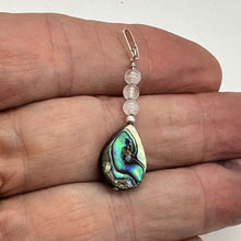 Load image into Gallery viewer, Tahitian Mother of Pearl, Rose Quartz Sterling Silver Pendant | 1 1/2&quot; Long |
