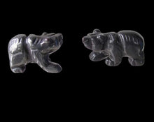Load image into Gallery viewer, Roar! 2 Hand Carved Natural Hematite Bear Beads 9252Hm | 13x18x7mm | Silver black
