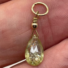 Load image into Gallery viewer, Sapphire Briolette 14K Gold Filled Pendant | 3/4&quot; Long | Pale Green | 1 Pendant|
