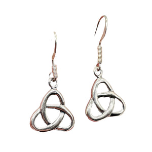 Celtic Sterling Silver Triquetra or Trinity Knot Earrings | 1" Long |
